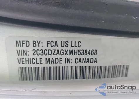 2021 Dodge Challenger Sxt из США, поврежденный, VIN 2C3CDZAGXMH538468